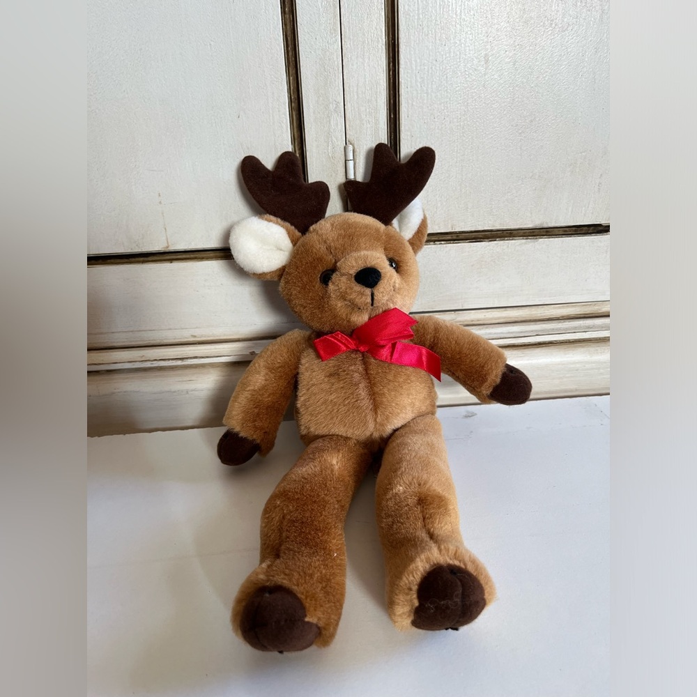 Vintage 1980's ROMPER the Reindeer Russ Caress
Soft toy animal Christmas Holiday